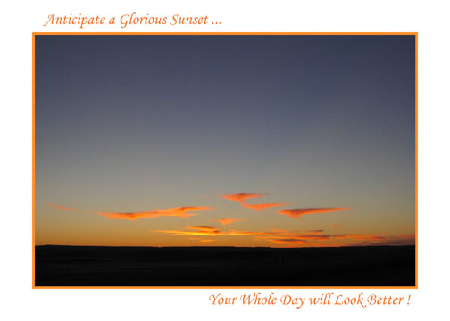 Montana Sunset - Notecard, with Text